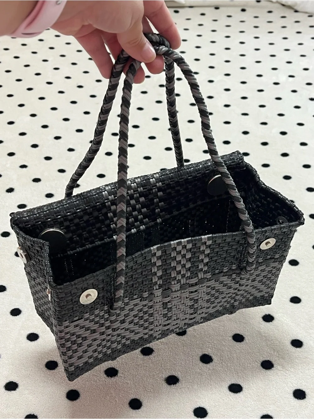 Hand-Woven Mexican Plastic Flap Convertible Shoulder Bag